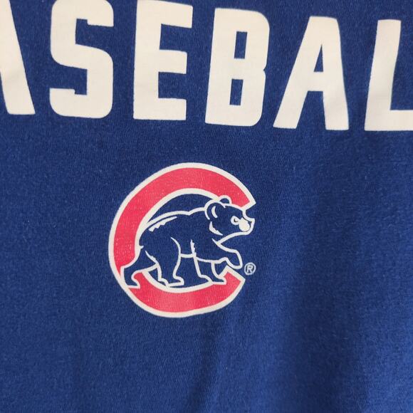 The Nike Tee Athletic Cut Chicago Cubs Baseball Men's L Graphic T-Shirt Blue MLB - Picture 8 of 10